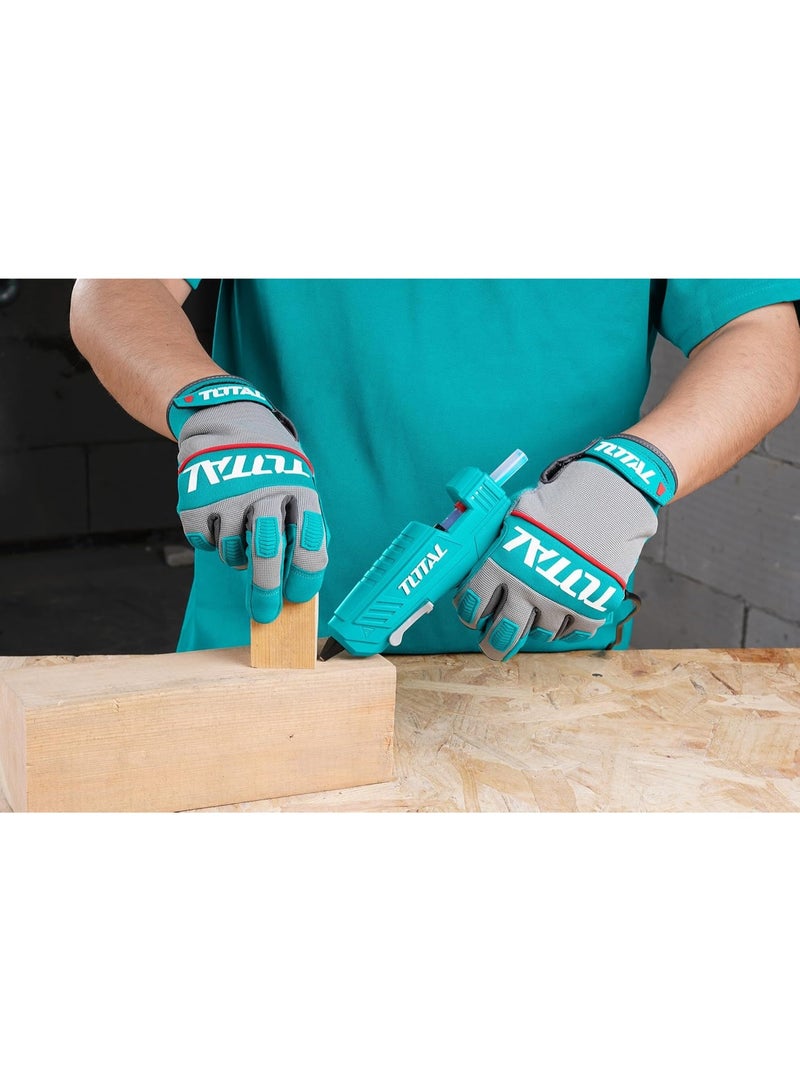 TOTAL 100W Hot Melt Glue Gun 220-240V 50/60Hz Electric Adhesive Gun, 20W/100W Dual Power, 11.2mm Glue Stick Diameter, 15-22g/min High Output, Fast Heating 3-5min, DIY Craft Repair Wood Plastic Fabric Tool with 2 Glue Sticks TT101116 - Image 3